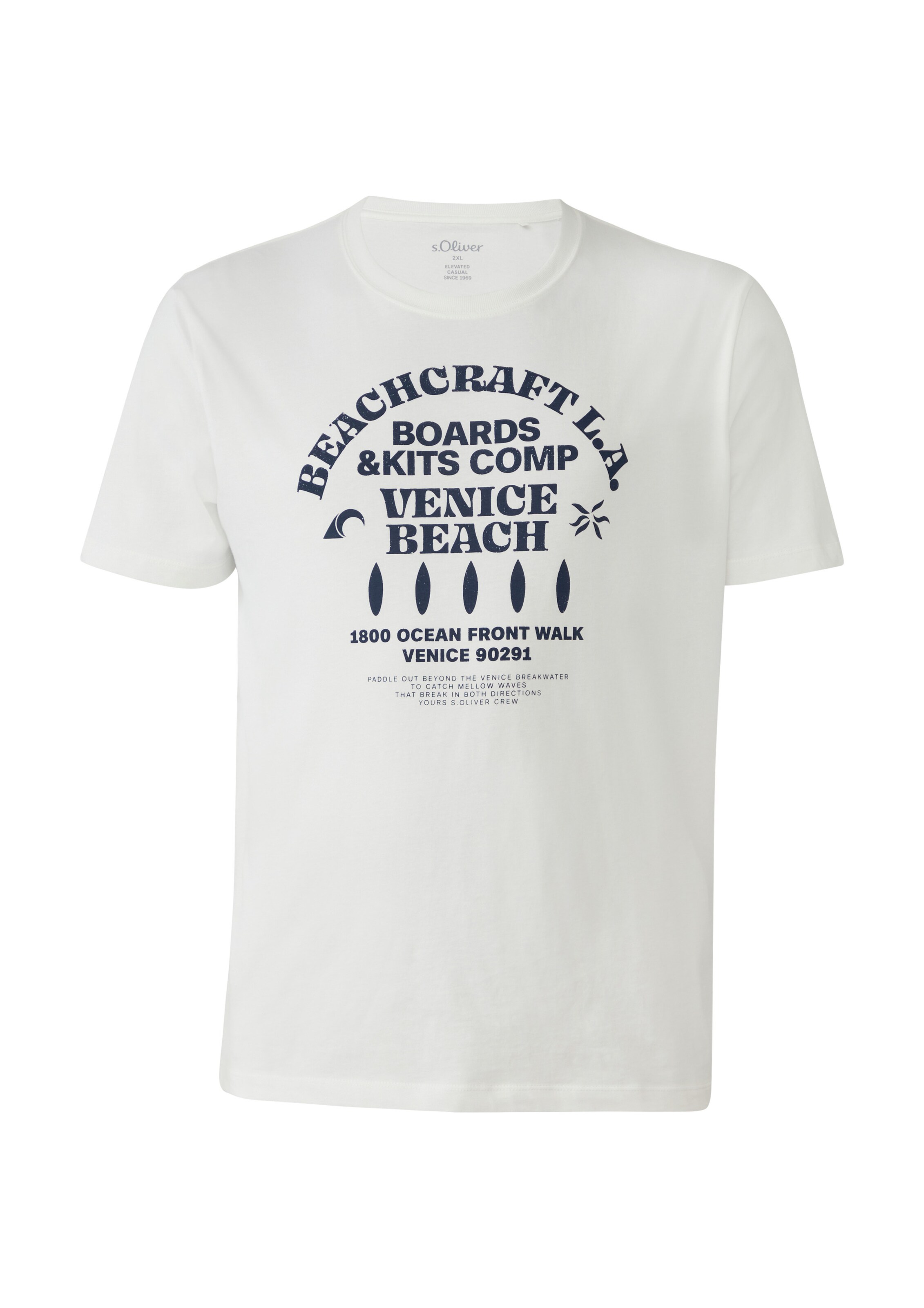 s.Oliver Men Big Sizes T-Shirt in Weiß: Vorderseite