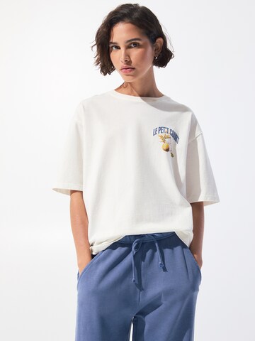 T-shirt Pull&Bear en blanc : devant