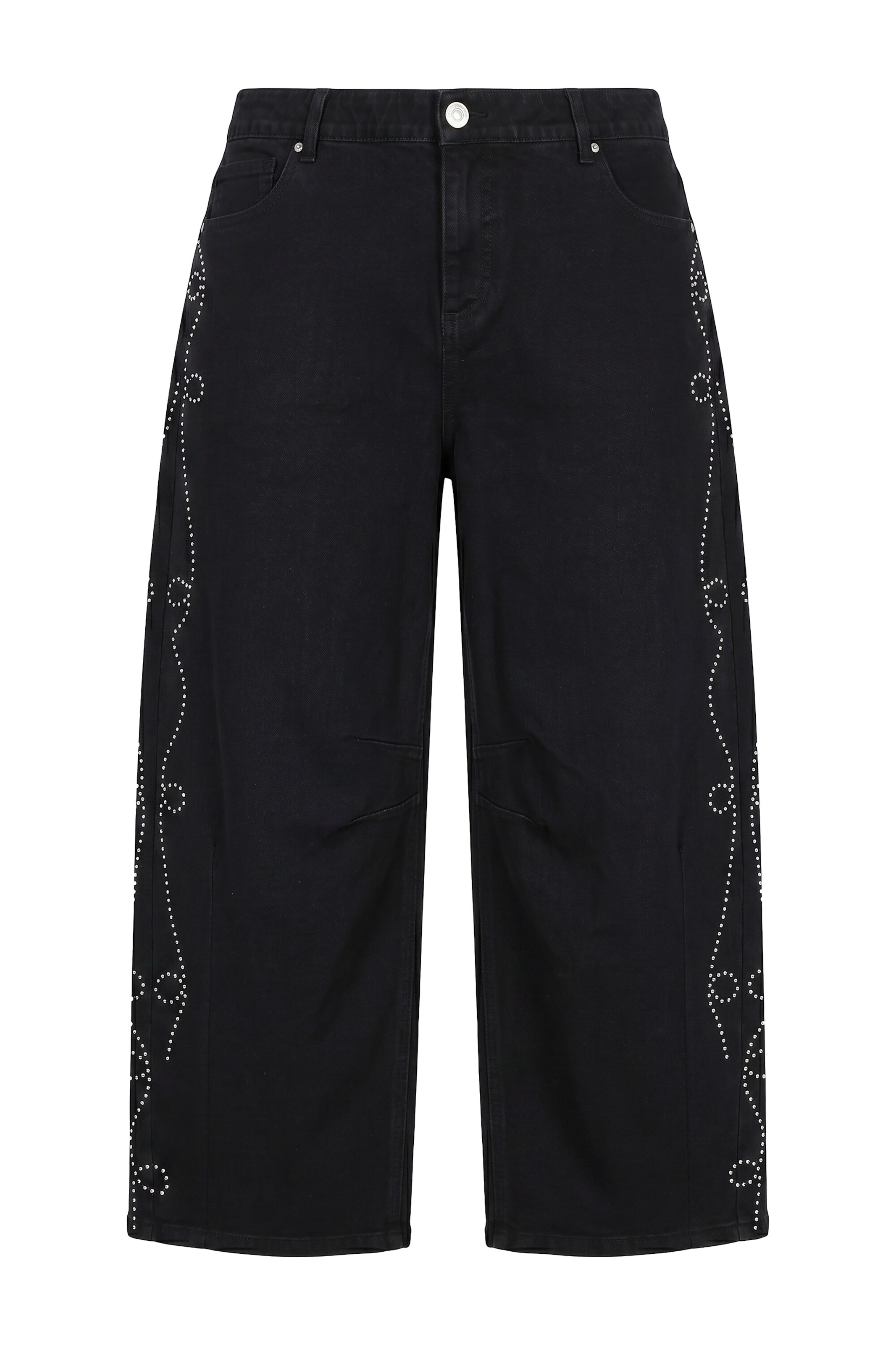 Studio Untold Barrel Jeans in Schwarz: Vorderseite
