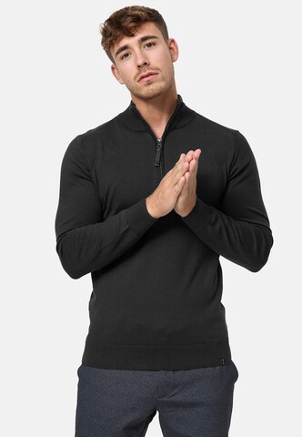 INDICODE JEANS Sweater ' Gore ' in Black: front
