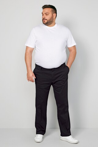 Men Plus Regular Pleat-Front Pants in Blue