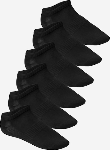 footstar Athletic Socks 'Perfect Fit' in Black: front