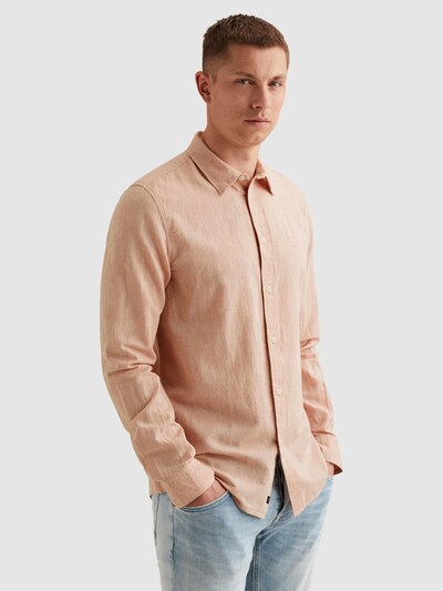 PME Legend Overhemd 'Cotton/linen shirt with embroidered logo' in S in de kleur Pink, Productweergave