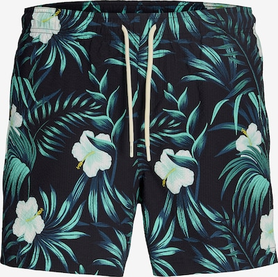 JACK & JONES Uimashortsit 'JPSTMAUI FLOWER' värissä laivastonsininen / turkoosi / musta, Tuotenäkymä