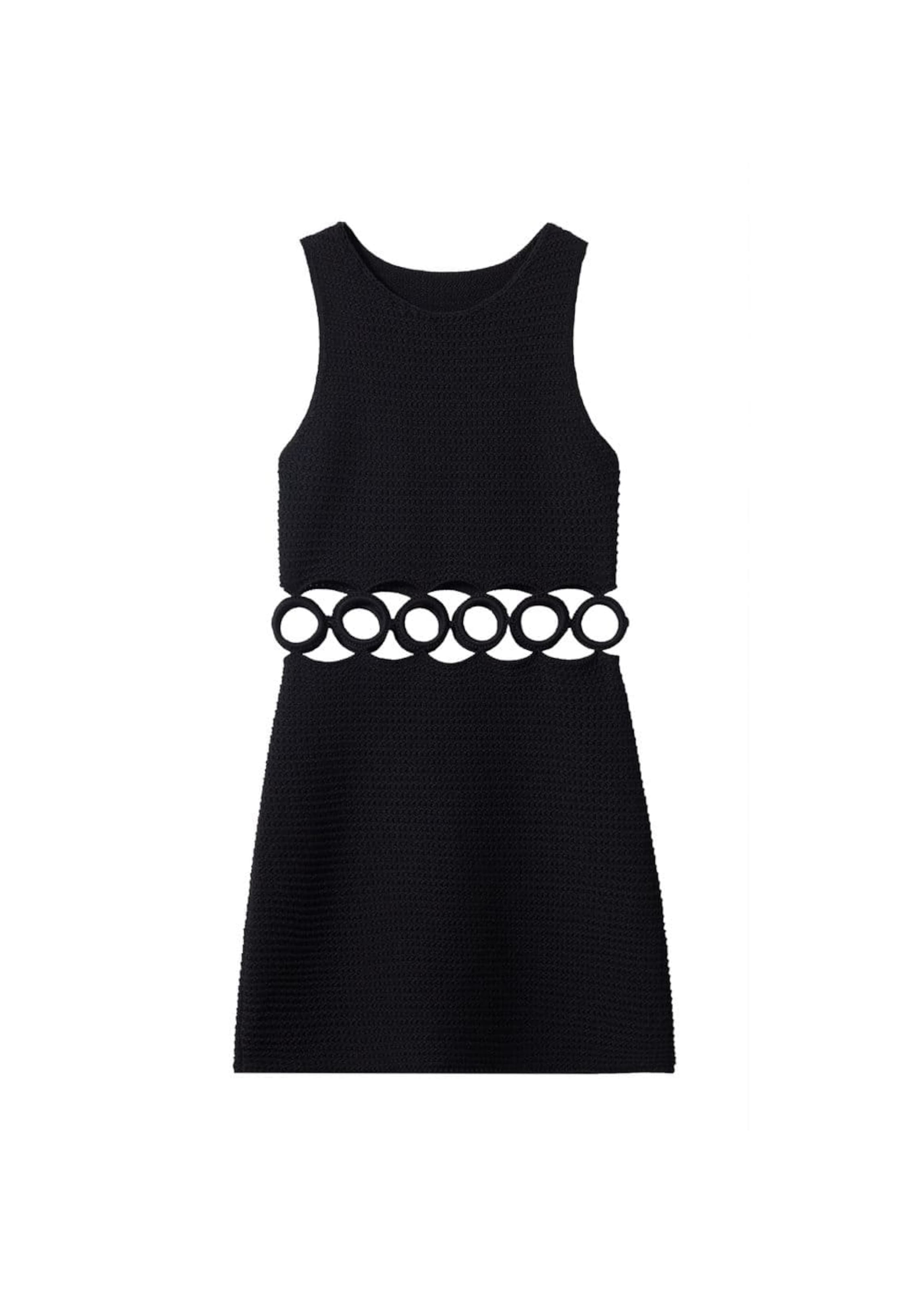 MANGO Knit dress in Black: front