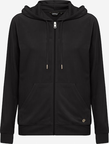 Oxmo Zip-Up Hoodie 'Oxmitanna' in Black: front