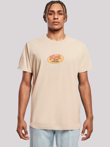 F4NT4STIC Shirt 'King of Dad Jokes Witziges Vatertagsmotiv' in Beige: front