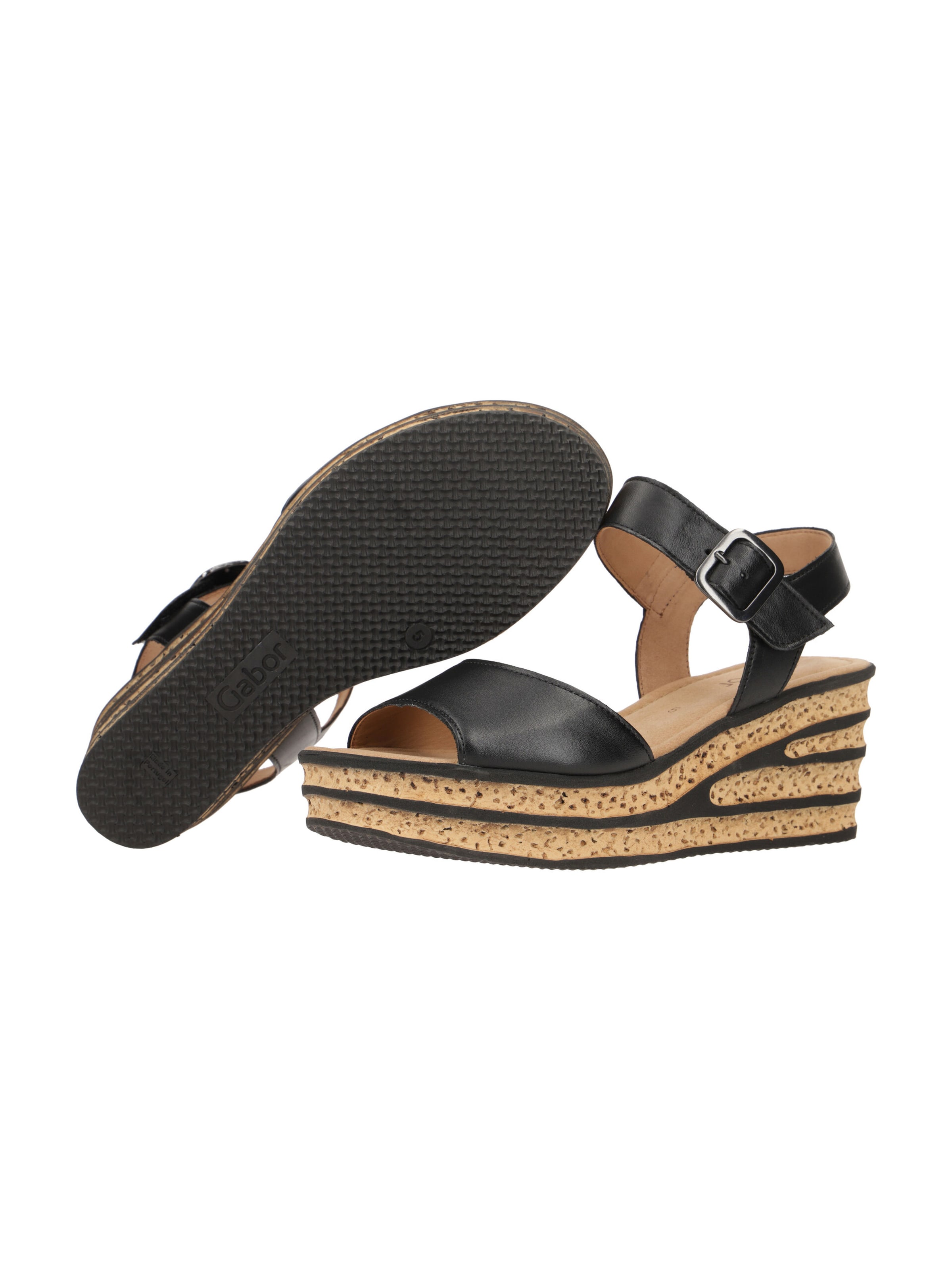 GABOR Sandal 'Gabor Plateau Sandale schwarz Nappa 84.651.27' in Black
