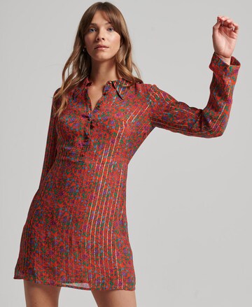 Superdry Shirt Dress in Red: front