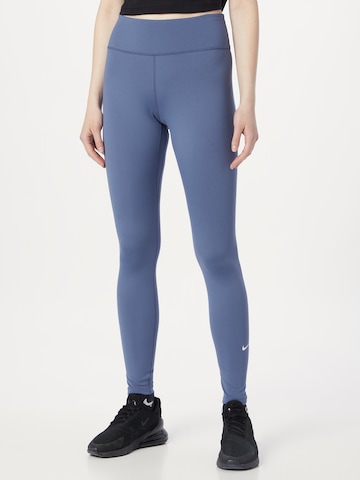 NIKE Skinny Športové nohavice 'One' - Modrá: predná strana