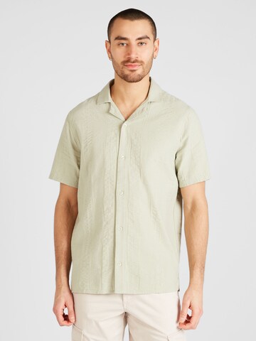 HOLLISTER Regular fit Button Up Shirt in Green: front