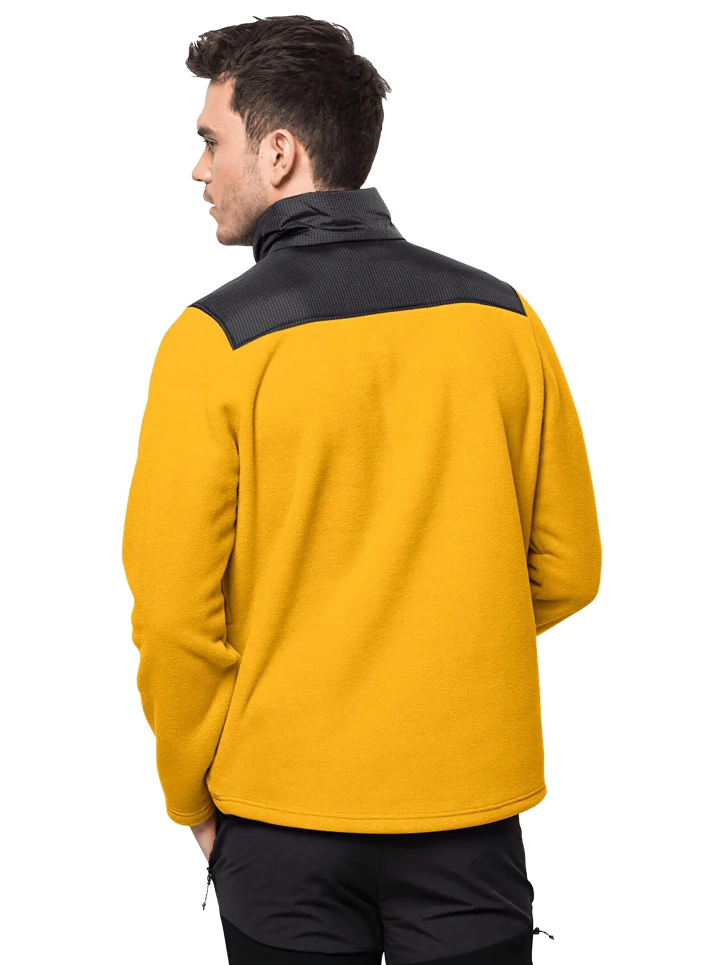 JACK WOLFSKIN Funktionele fleece-jas 'Jack Wolfskin Dna Grizzly Fleece FZ M' in Geel