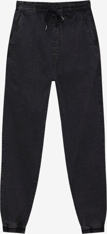 Pull&Bear Tapered Jeans in Zwart: voorkant