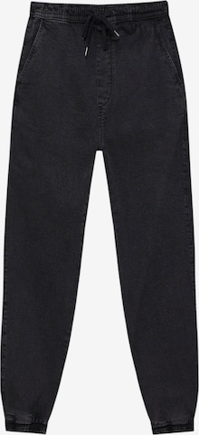 Pull&Bear Tapered Jeans in Black: front