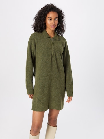 WEEKDAY Knit dress 'Nicki Pike' in Green: front