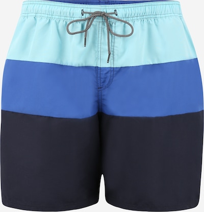 Jack & Jones Plus Shorts de bain 'BALI' en bleu marine / bleu ciel / menthe, Vue avec produit