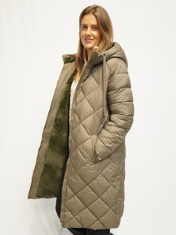 Funk since 1776 Winter Coat 'Steppmantel mit Kapuze' in Green