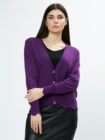 Influencer Knit cardigan 'Fancy' in Purple: front
