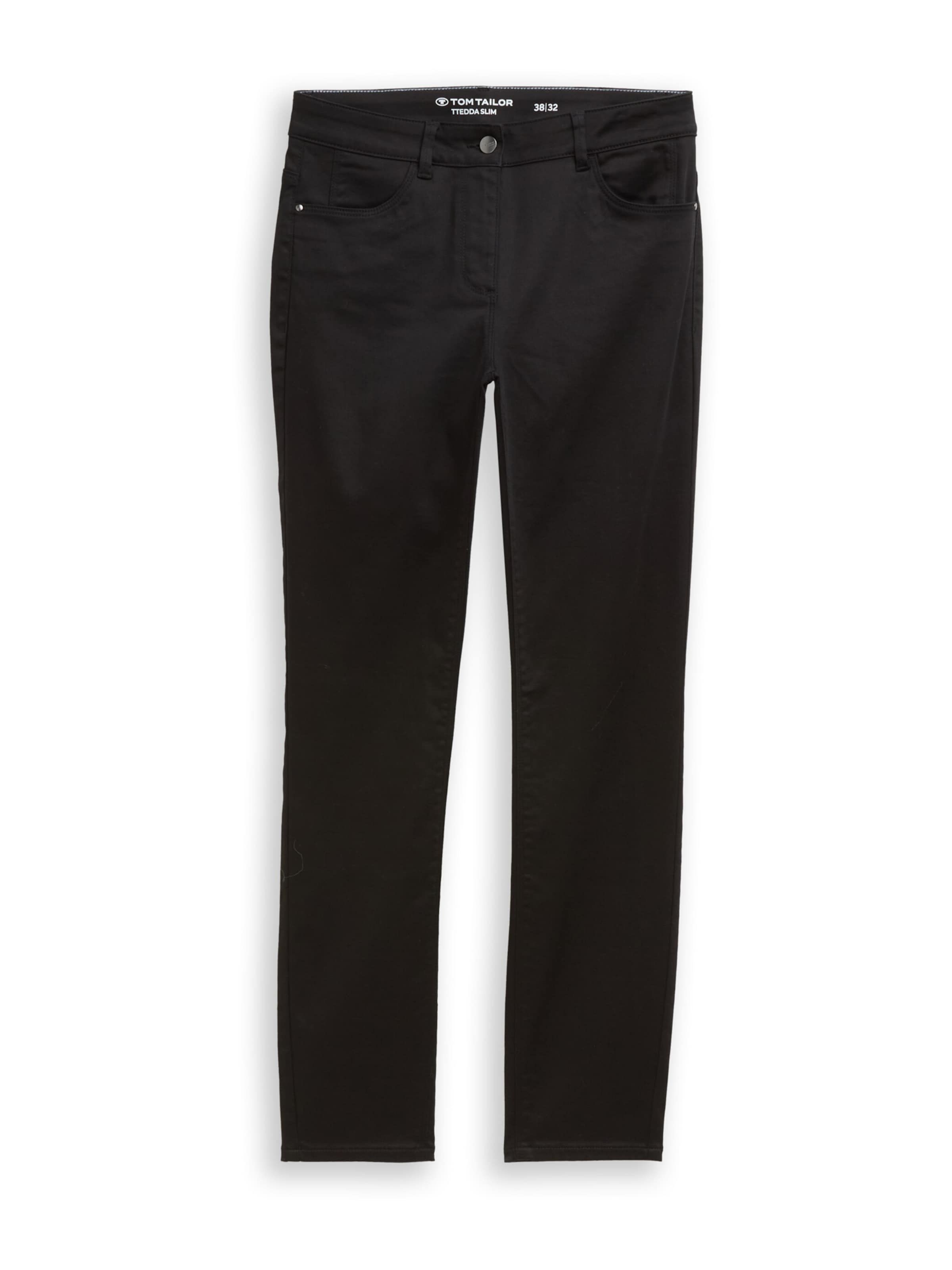 TOM TAILOR Slimfit Παντελόνι 'Edda' σε μαύρο: μπροστά