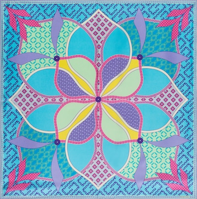 Roeckl Tuch 'Flower Mandala' in blau / mischfarben, Produktansicht