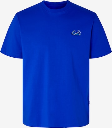 SELECTED HOMME - Camiseta 'GARLAND' en azul: frente