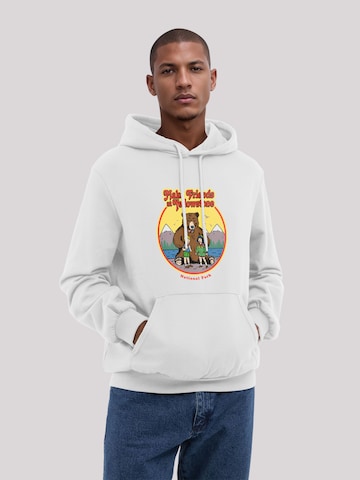 Sweat-shirt 'US National Parks Make Friends At Yellowstone' F4NT4STIC en blanc : devant