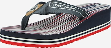 TOM TAILOR - Sandalias de dedo en azul: frente