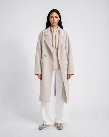 Smith&Soul Kurzarm-Pullover mit Schalkragen in Beige