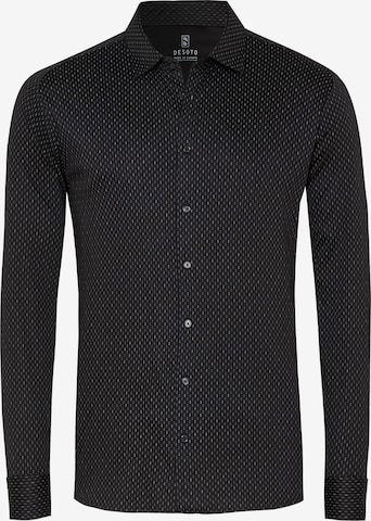 DESOTO Button Up Shirt in Black: front
