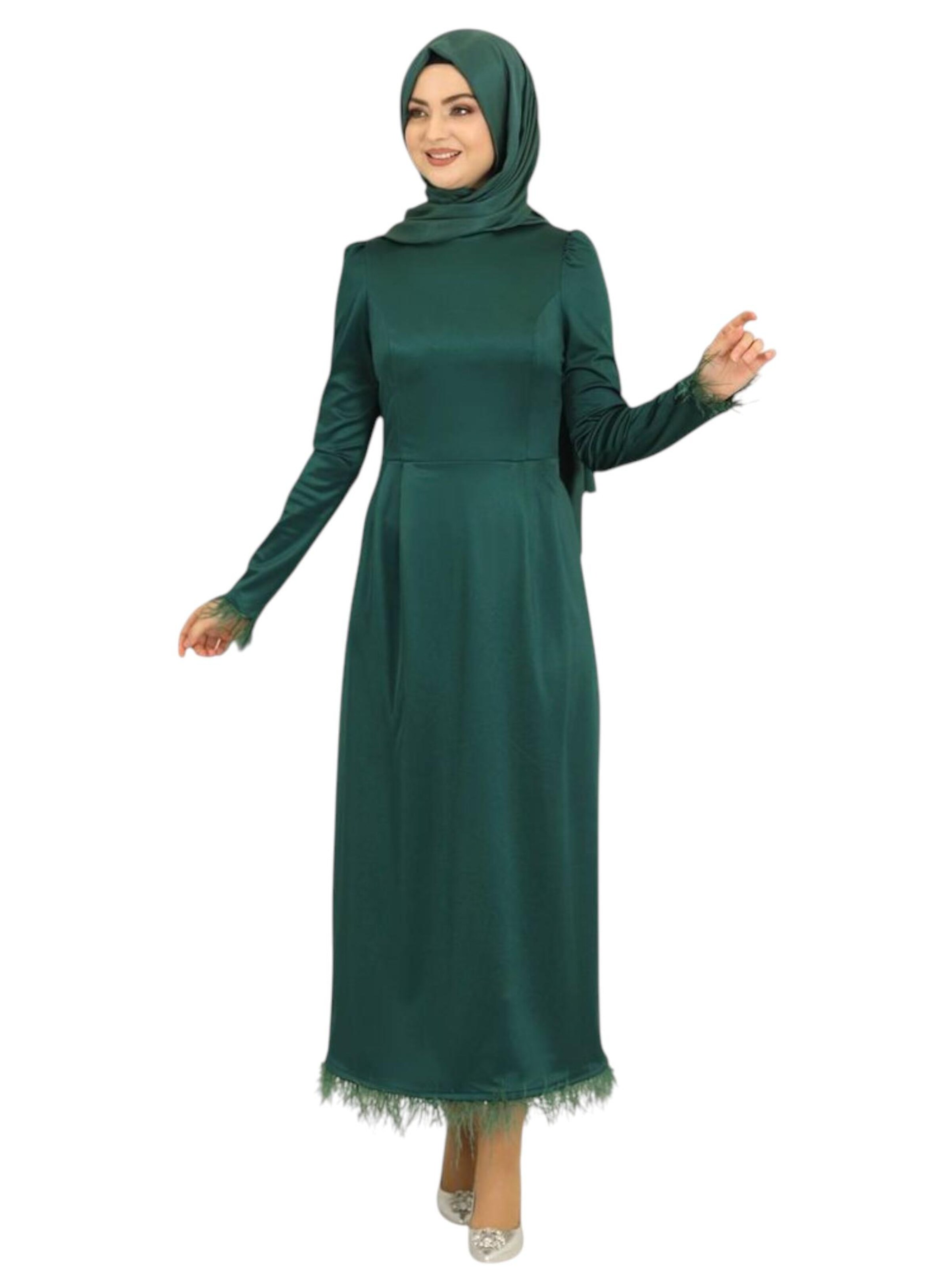 fashionshowcase Abendkleid 'Feather Grace'‌‌‌‌‌‌‌‌ in Grün