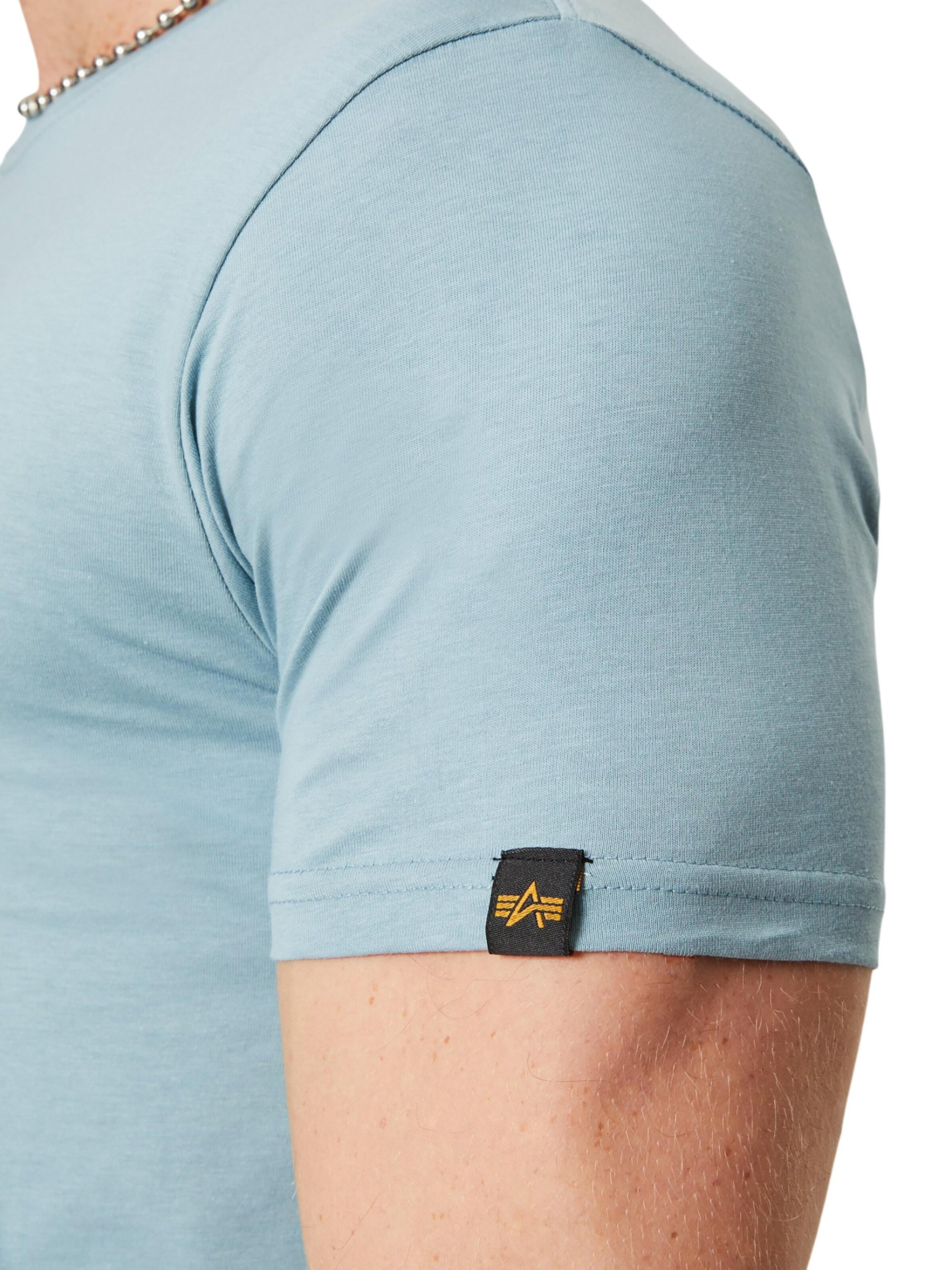 ALPHA INDUSTRIES Shirt 'Basic Mid Logo'‌‌ in Blau