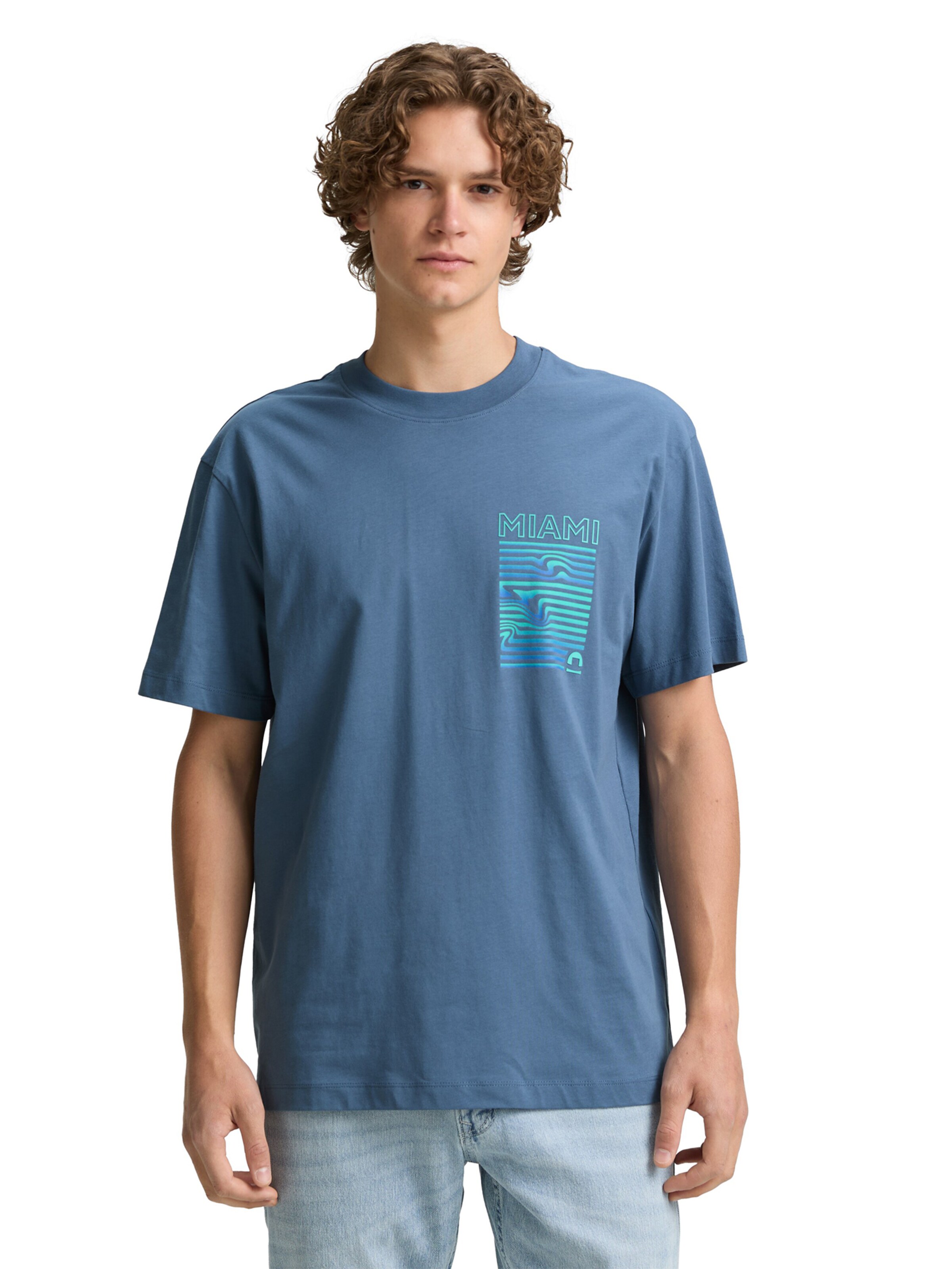 TOM TAILOR DENIM Μπλουζάκι σε μπλε: μπροστά