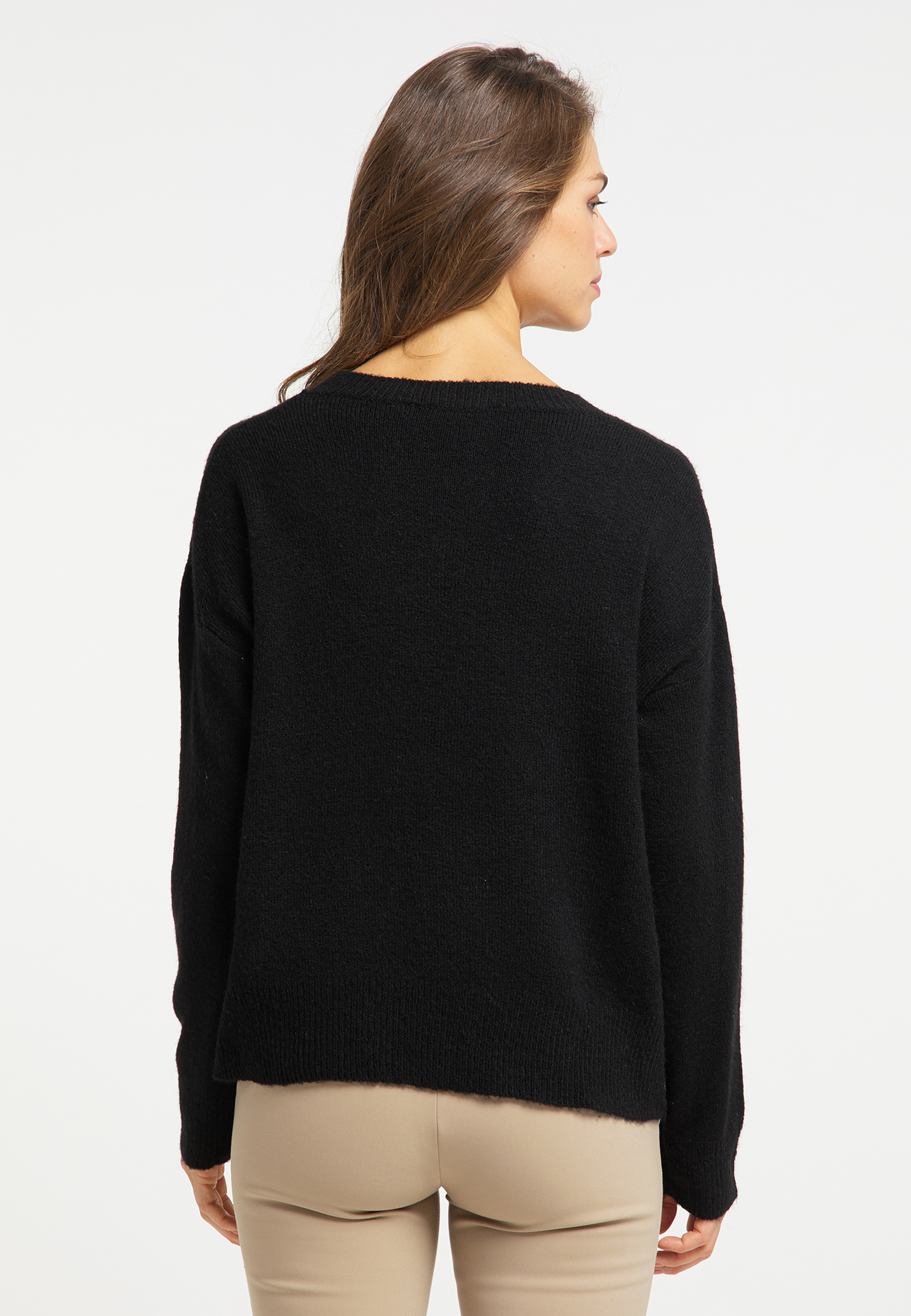Swetry & dzianina EA5AN Usha Sweter oversize w kolorze Czarnym 