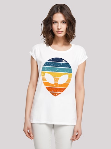 F4NT4STIC Shirt 'Alien Sonnenuntergang Retro' in Wit: voorkant