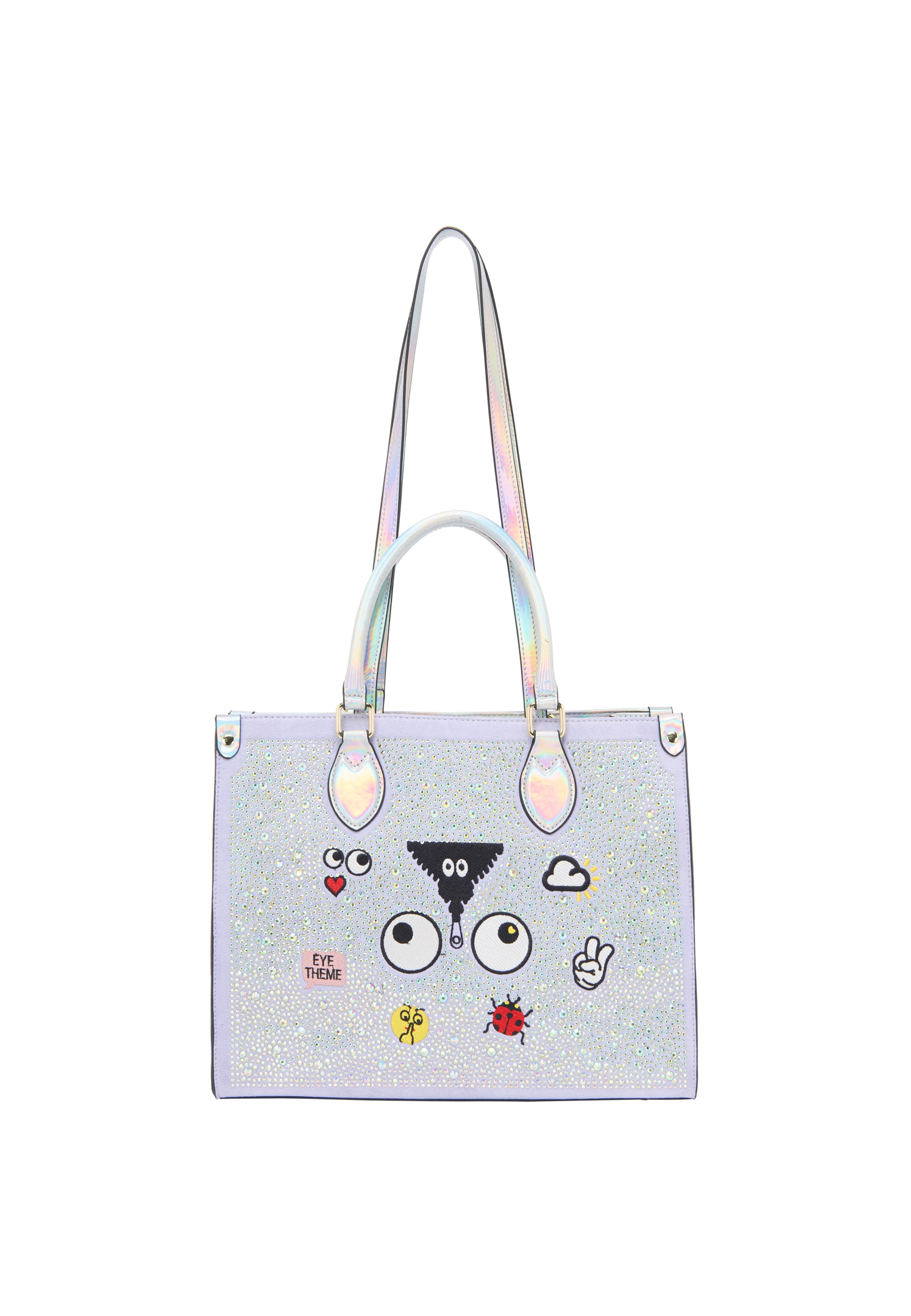 MYMO - Bolso de mano 'Eyetheme' en plata: frente