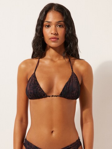 CALZEDONIA Triangle Bikini Top 'DARK ANIMALIER' in Brown: front