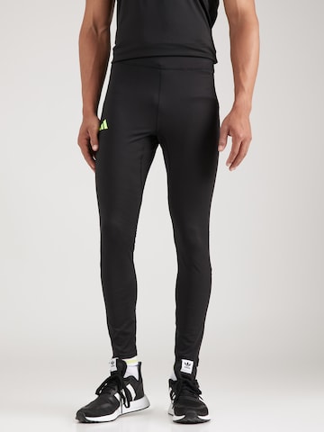 ADIDAS PERFORMANCE Skinny Workout Pants 'Adizero' in Black: front