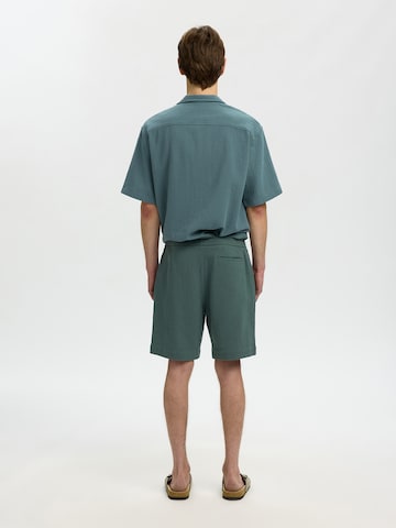 SELECTED Loosefit Byxa 'SLHREGCAL' i grön