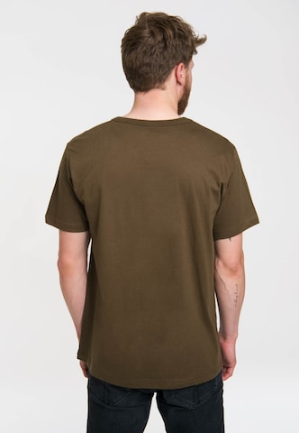 LOGOSHIRT Shirt 'Peanuts - Snoopy Pilot' in Green