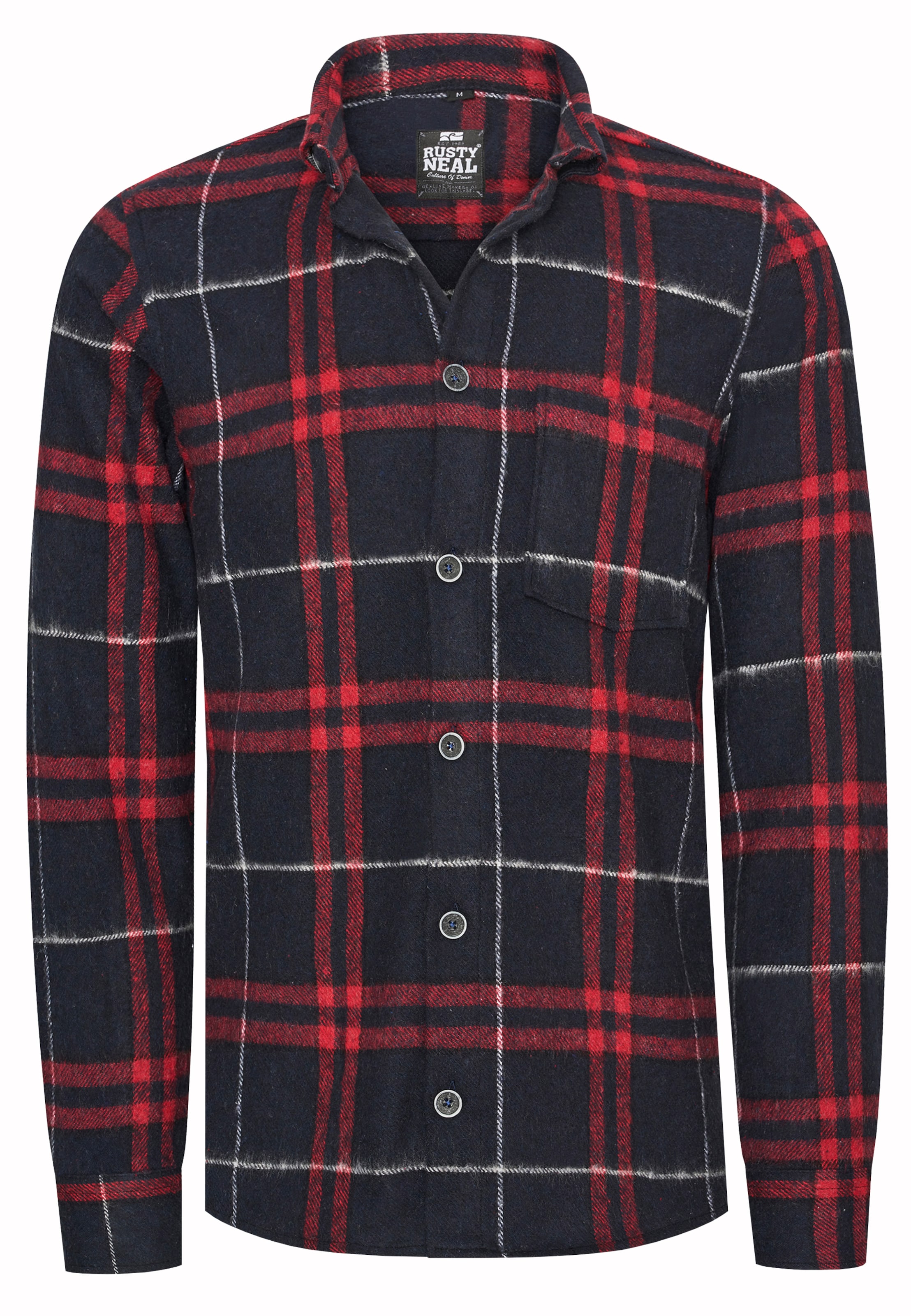 Rusty Neal Slim Fit Hemd in Blau: Vorderseite