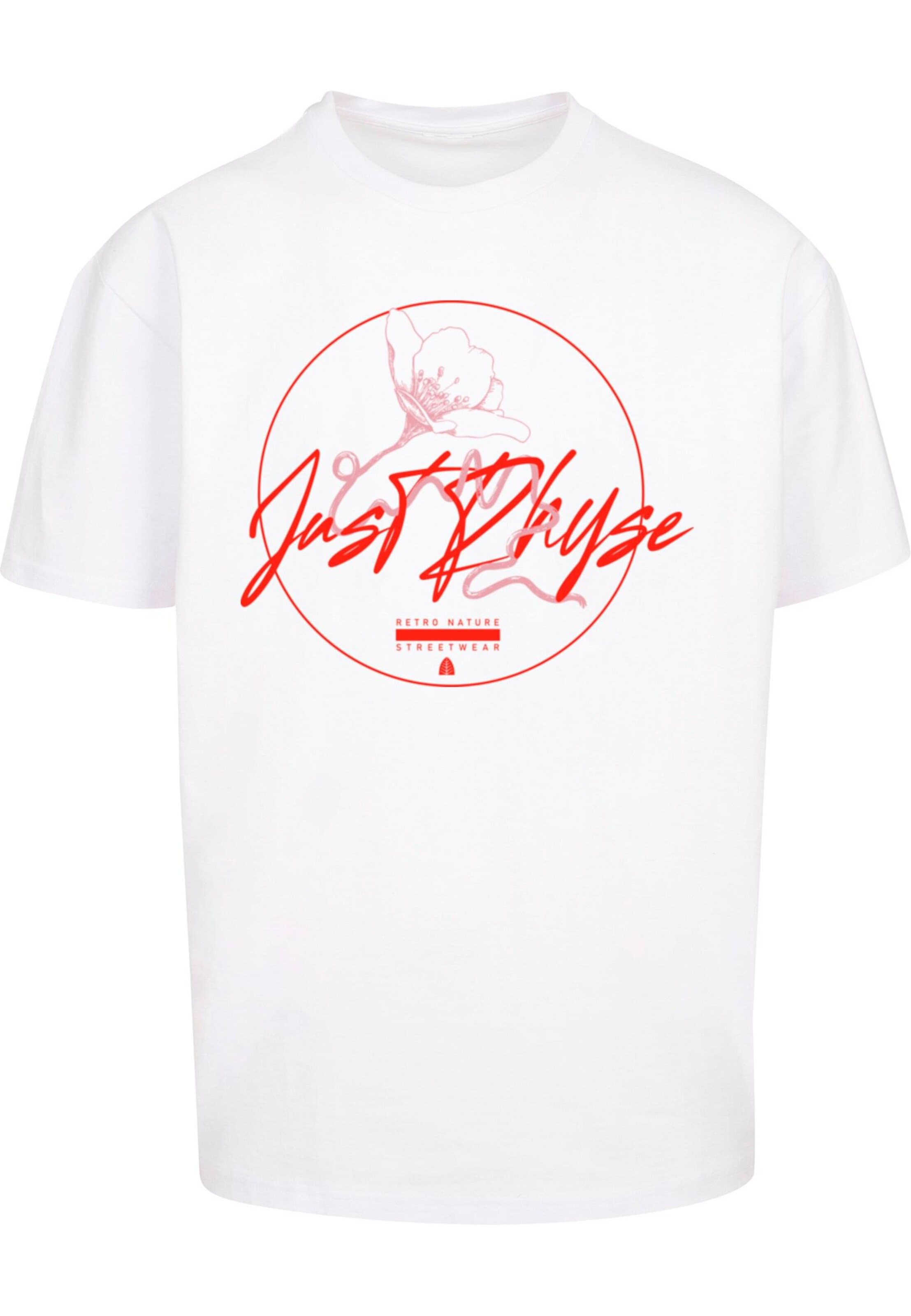 Just Rhyse Shirt 'Full Bloom' in White: front