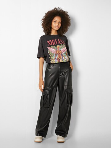 Bershka Loosefit Hose in Schwarz