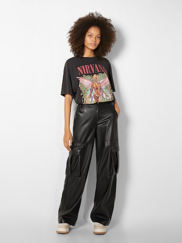 Bershka Loosefit Hose in Schwarz