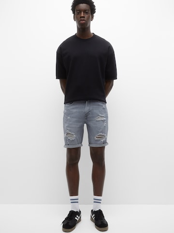 Pull&Bear Slimfit Shorts in Grau