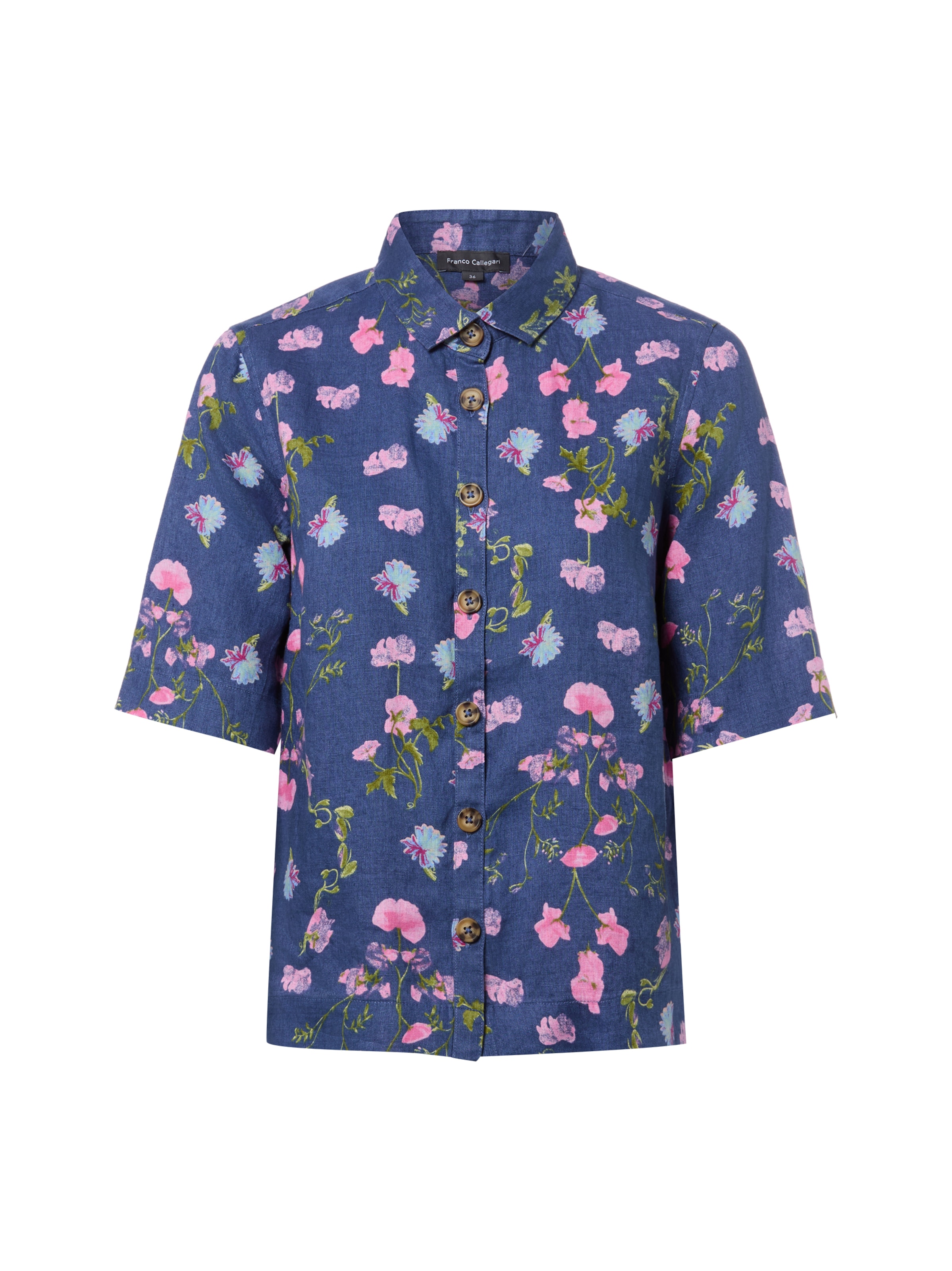 Franco Callegari Bluse in Blau: Vorderseite