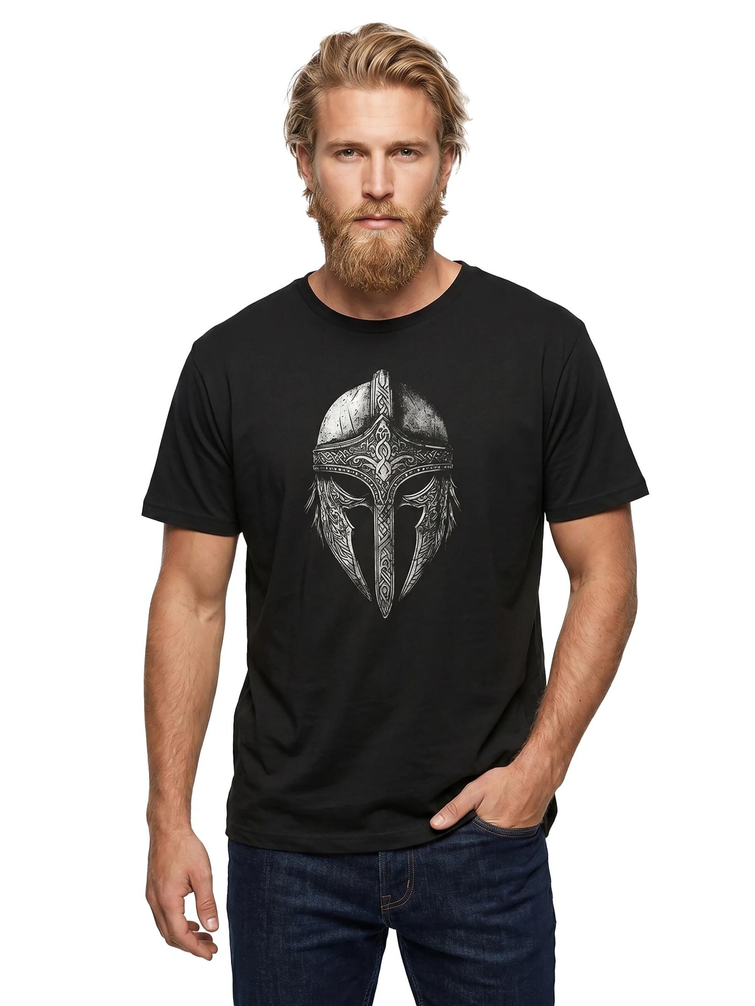 MAKAYA Shirt 'Vikinger Helm' in Black
