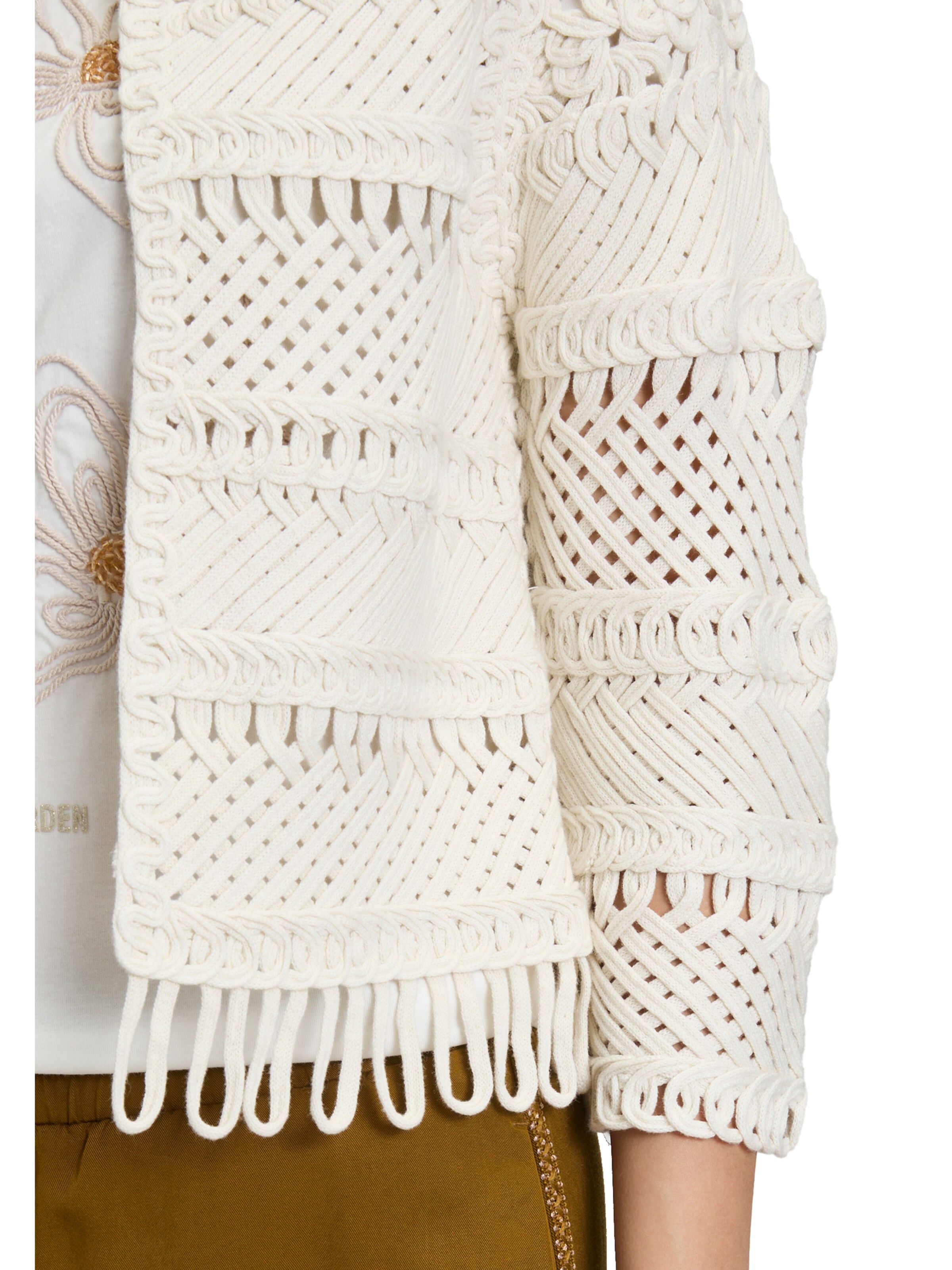 Cartoon Strickjacke in Beige