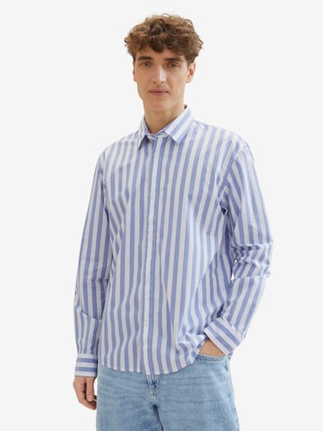 TOM TAILOR DENIM Comfort Fit Skjorte i blå: forside