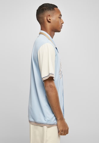 Karl Kani Regular fit Button Up Shirt 'Varsity Block Baseball' in Blue