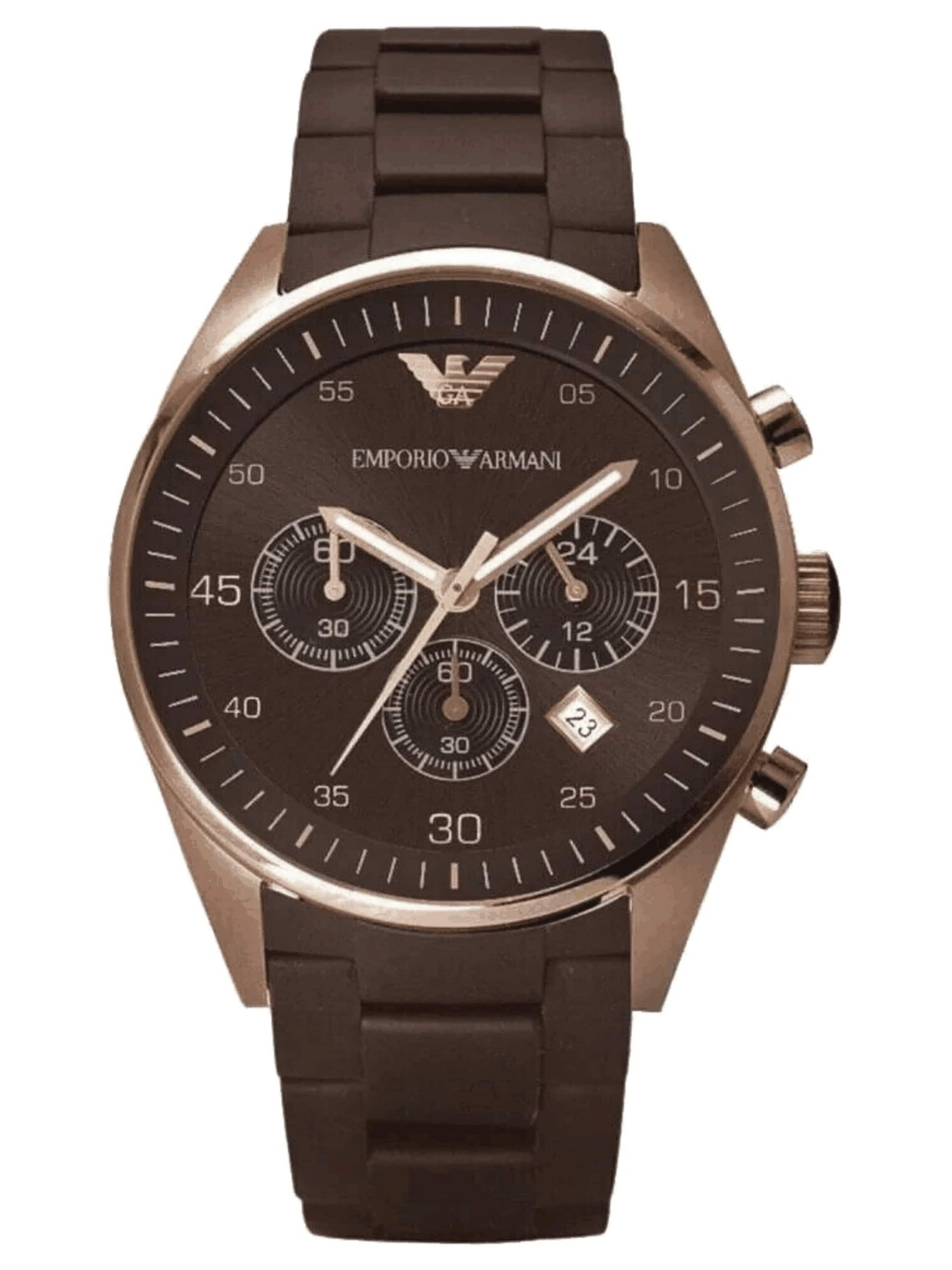Emporio Armani Analoog horloge 'Tazio Medium' in Bruin
